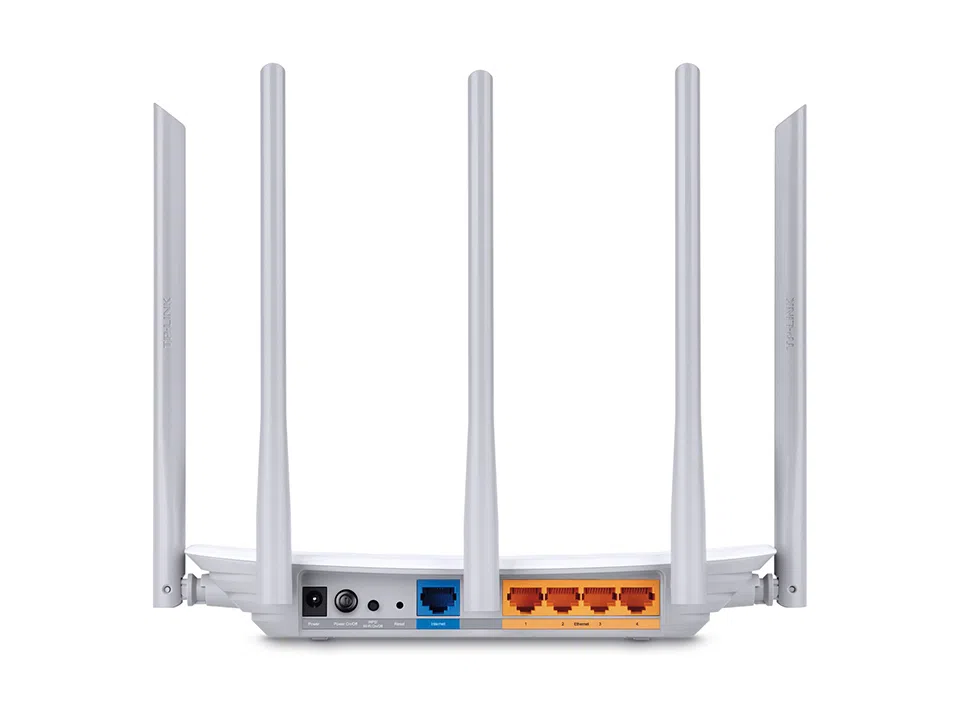 TP-LINK  Archer C60  AC1350 Dual Band Wireless Router, Atheros, 867Mbps at 5Ghz + 450Mbps at 2.4Ghz, 802.11ac/a/b/g/n, 1 WAN + 4 LAN, Wireless On/Off and WPS button, 3 x 2.4GHz fixed antennas + 2 x 5GHz antennas 2