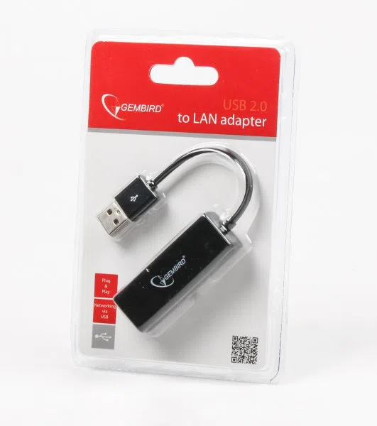 Gembird NIC-U2-02, USB2.0 LAN adapter, USB2.0 to RJ-45 LAN connector