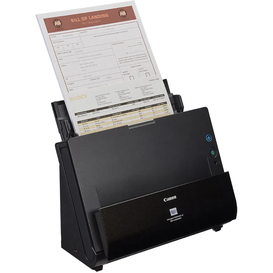Document Scanner Canon DR-C225W II, WiFi, ADF (30 sheets - 50-80g/m2), 3-colour (RGB) LED, CMOS CIS 1 Line Sensor, Front/ Back/ Duplex, B&W 25ppm/50ipm - colour 25ppm/50ipm, 600x600dpi, 24-bit colour, Daily Duty Cycle: 1500 scans/day, USB 2.0, W2,7kg