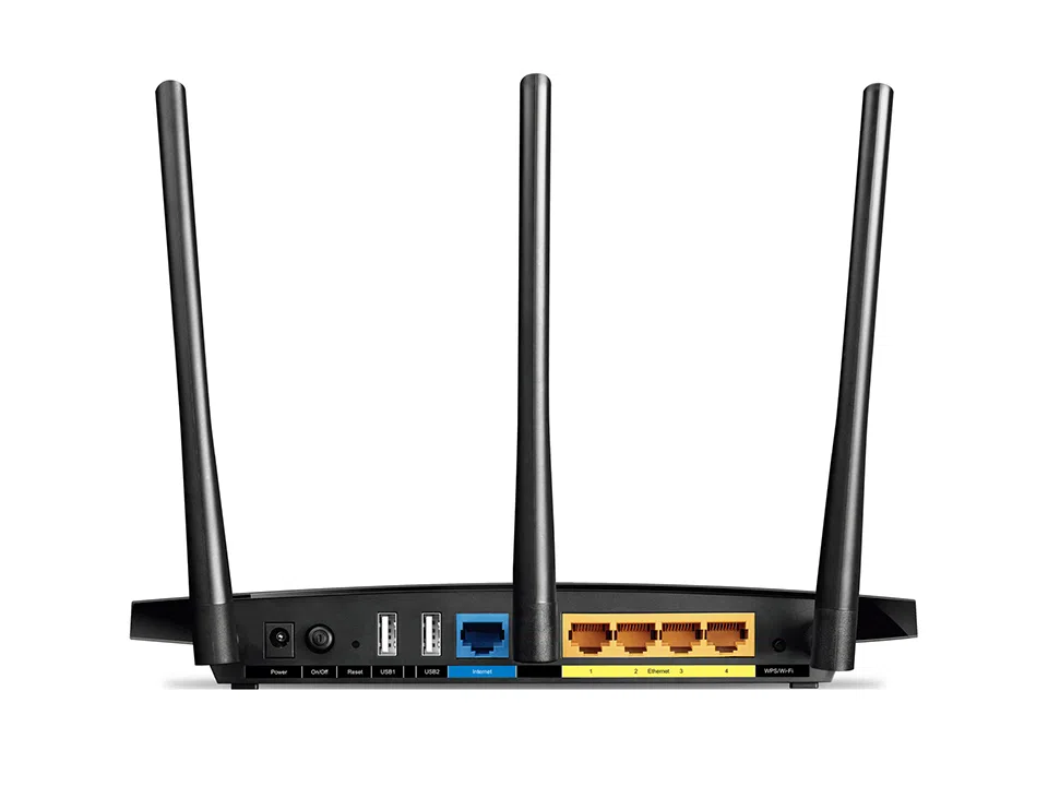 TP-LINK  Archer C7  AC1750 Dual Band Wireless Gigabit Router, Atheros, 3T3R, 1300Mbps at 5Ghz + 450Mbps at 2.4Ghz, 802.11ac/a/b/g/n, 1 Gigabit WAN + 4 Gigabit LAN, Wireless On/Off and WPS button, USB 2.0, 3 fixed antennas