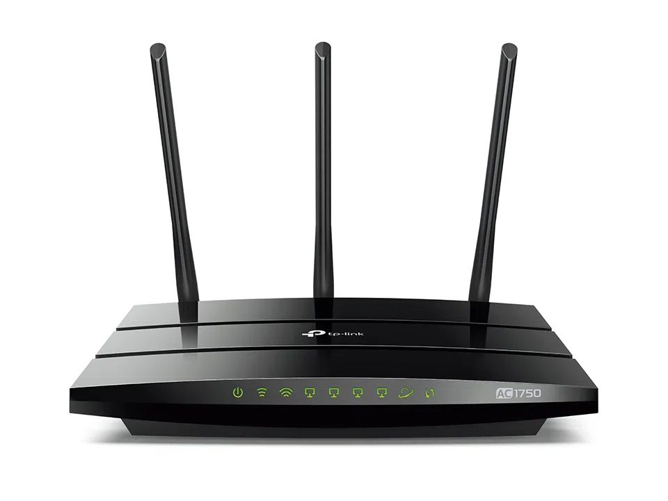 TP-LINK  Archer C7  AC1750 Dual Band Wireless Gigabit Router, Atheros, 3T3R, 1300Mbps at 5Ghz + 450Mbps at 2.4Ghz, 802.11ac/a/b/g/n, 1 Gigabit WAN + 4 Gigabit LAN, Wireless On/Off and WPS button, USB 2.0, 3 fixed antennas 3