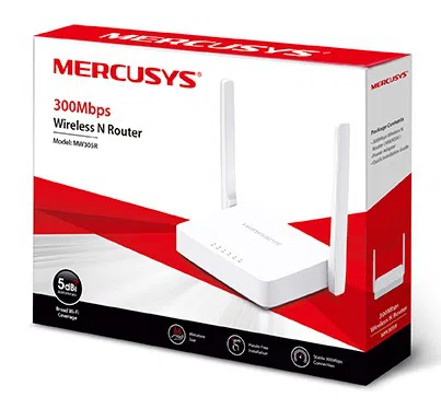 MERCUSYS MW305R  N300 Wireless Router, 300Mbps on 2.4GHz, 802.11n/b/g, 1 WAN + 4 LAN, 2 fixed antennas