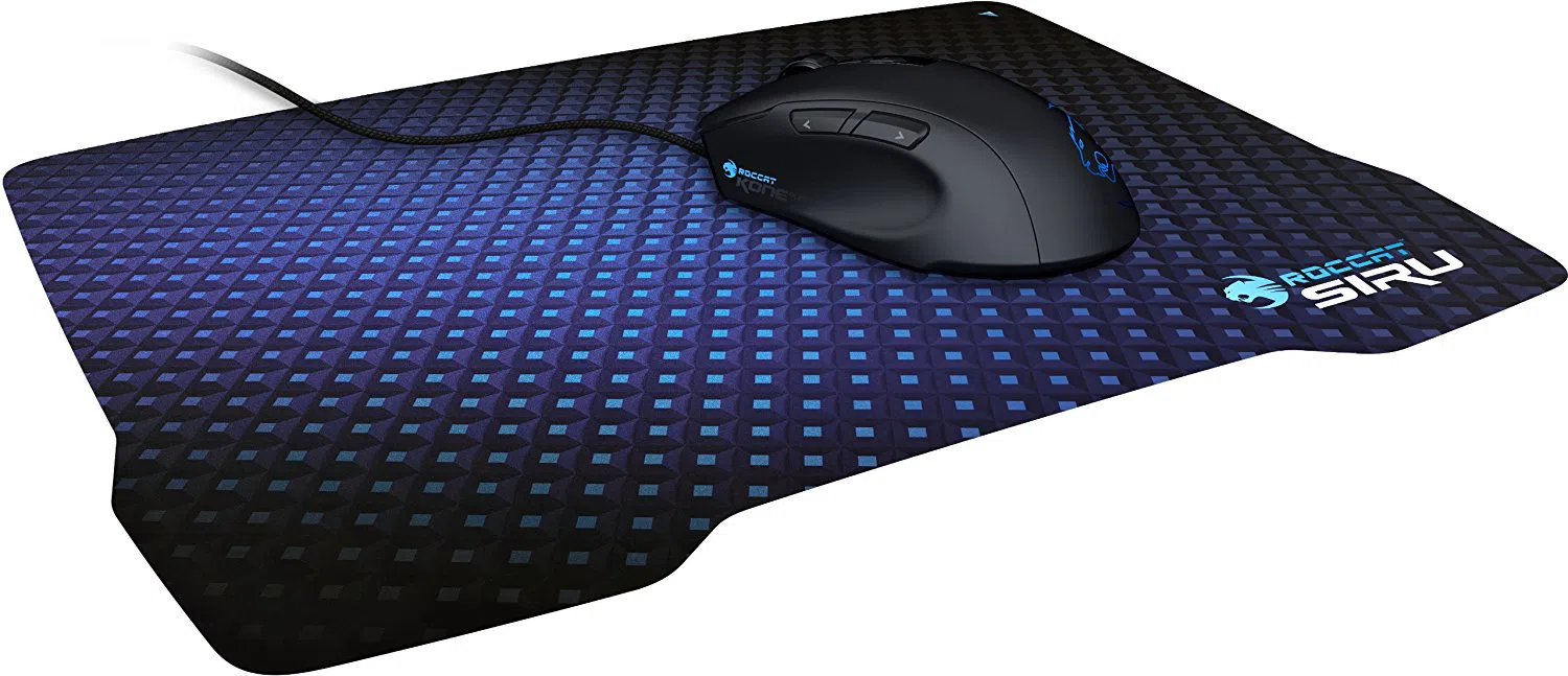 ROCCAT Siru (Cryptic Blue) / Cutting-Edge Gaming Mousepad, Dimensions: 340 x 250 x 0.45 mm, Non-slip backing, Knife-edge thin, Optimized gaming surface