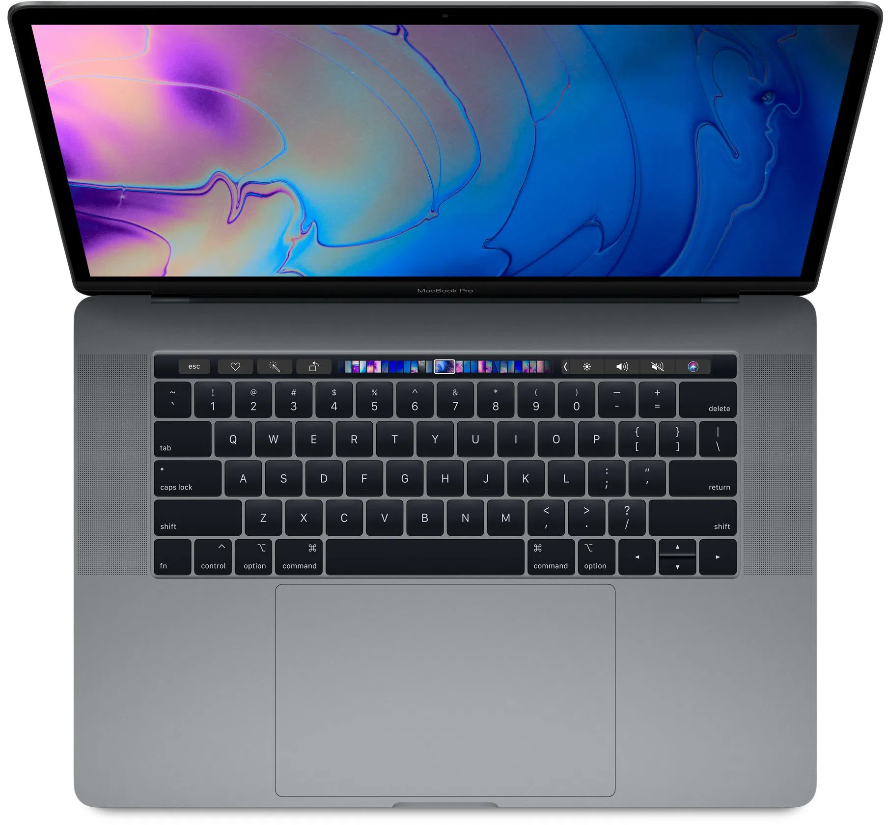 APPLE MacBook Pro 15.4" with Touch Bar (2019) Space Gray, 15.4" Retina IPS (Intel® Six Core™ i7 2.6-4.5GHz, 16GB RAM, 256GB SSD, AMD Radeon Pro 555X 4GB, 4xTB3, WiFi-AC/BT5.0, 10 hours, 720p Camera, Backlit KB, RUS, macOS Mojave, 1.83kg) 3