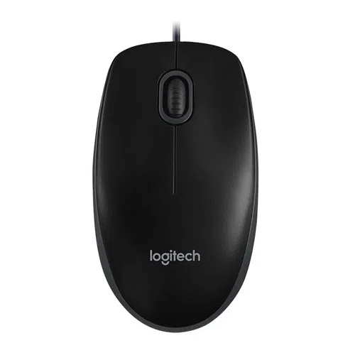 Logitech B100 Optical Mouse, Black, USB, OEM