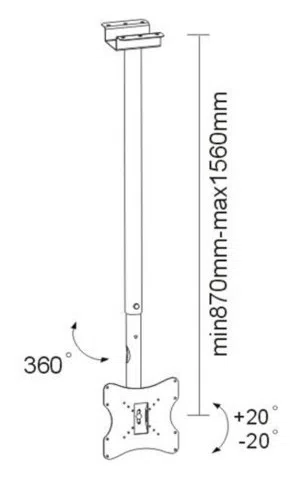 Кронштейн для телевизора Brateck LCD-CE5, Черный 2