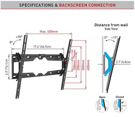Кронштейн для ТВ Barkan E310+ B Black 2