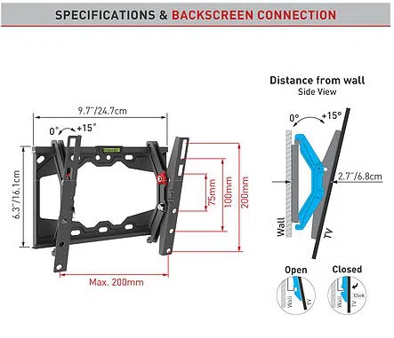 Кронштейн для ТВ Barkan E210+ B Black 2
