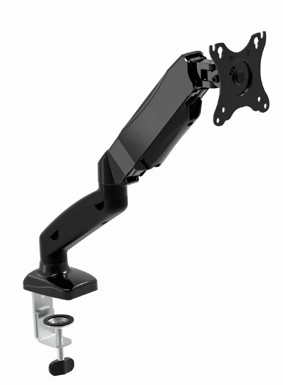 Arm for 1 monitor 13"-27" - Gembird MA-DA1-01, Steel (1.35 mm), Gas spring 2-7kg, VESA 75/100, arm rotates, extends and retracts, tilts to change reading angles, and allows to rotate display from landscape-to-portrait mode