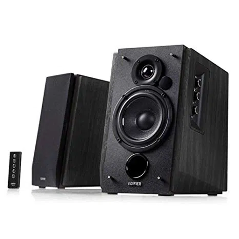 Edifier R1700BT Black (Bluetooth) Wood, 2.0/ 66W (2x33W) RMS, Audio in: Bluetooth & 2 analog (RCA), remote control, wooden, (4"+3/4")