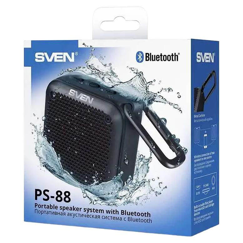 Портативная колонка SVEN PS-88, Чёрный 5
