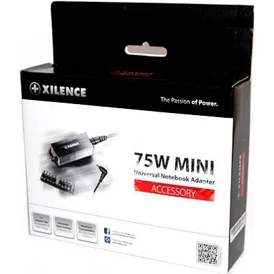 XILENCE XP-LP75.XM008, 75W Mini, Universal Notebook Power Adapter, 11 (+LENOVO) different tips, LED display (shows the actual output voltage), Input Voltage: AC 100-240V, Output Voltage: 15-20V, high efficiency over 87%, Black 2