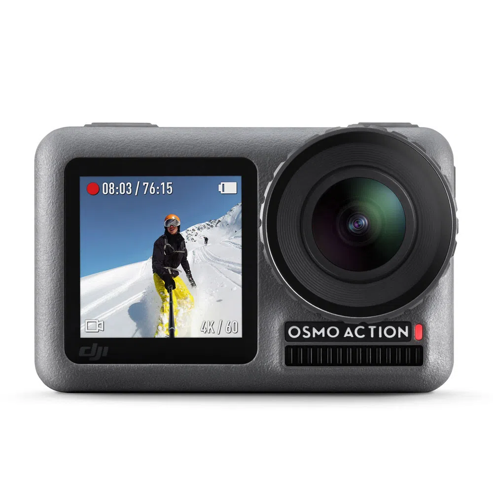 (186899) Action Camera DJI OSMO Action, 1/2.3" CMOS, 12MP, 145° f/2.8, ISO 100-3200, 4K 60fps / FHD 240 fps, SlowMo, HDR, Timelapse, Max Video Bitrade 100Mbps, microSD, Wi-Fi, Bluetooth 4.2, Front Screen 1.4 inch, Back Screen 2.25 inch,1300 mAh,124g 5