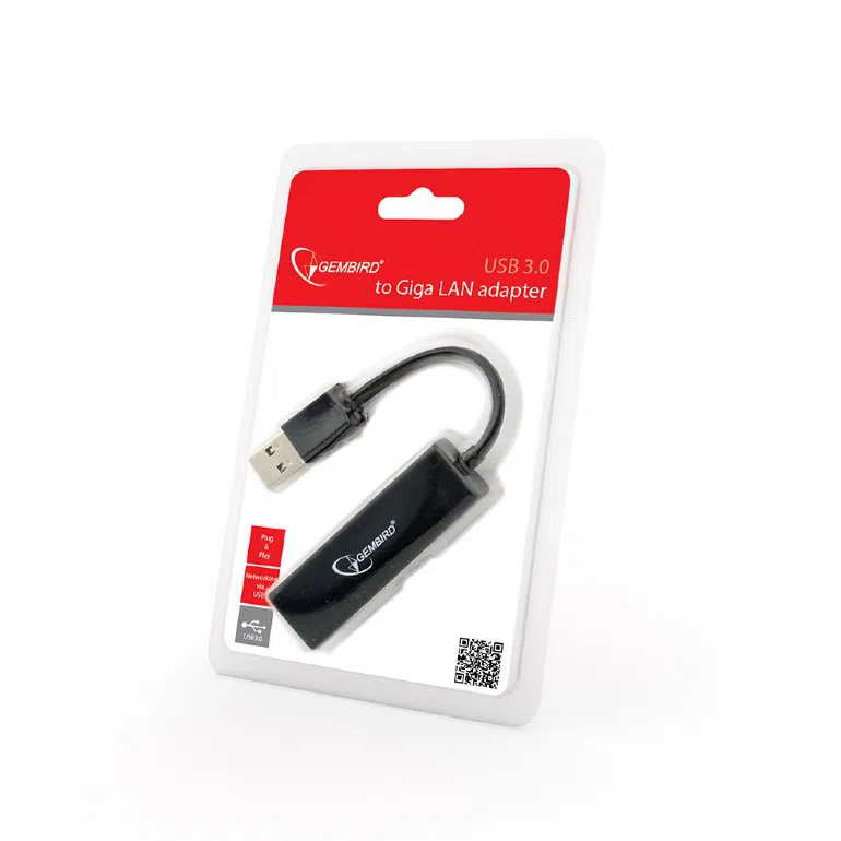 USB 3.0 / Gigabit Ethernet Adapter / Gembird NIC-U3-02 2
