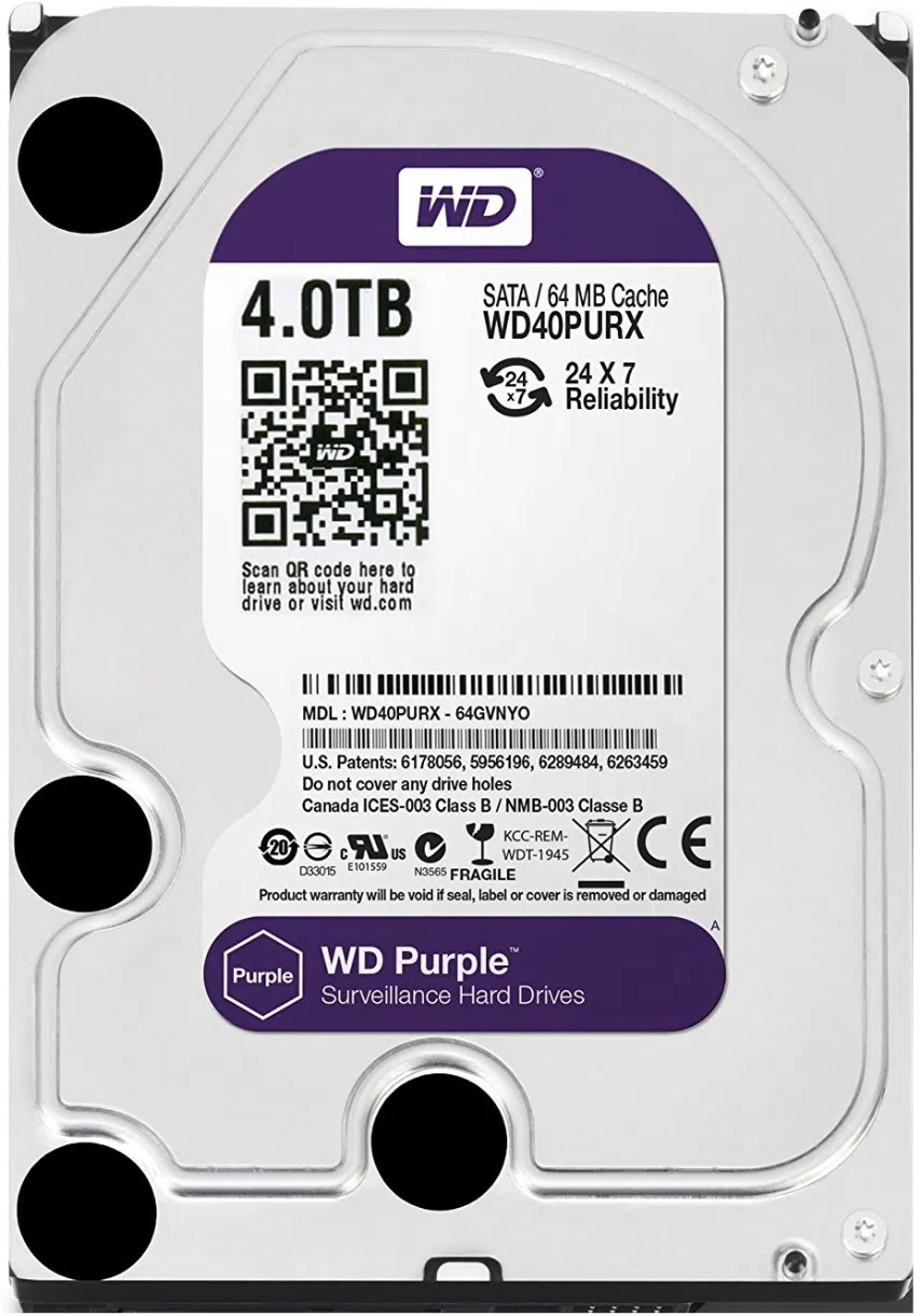 Жесткий диск Western Digital Purple 4Tb (WD40PURZ)