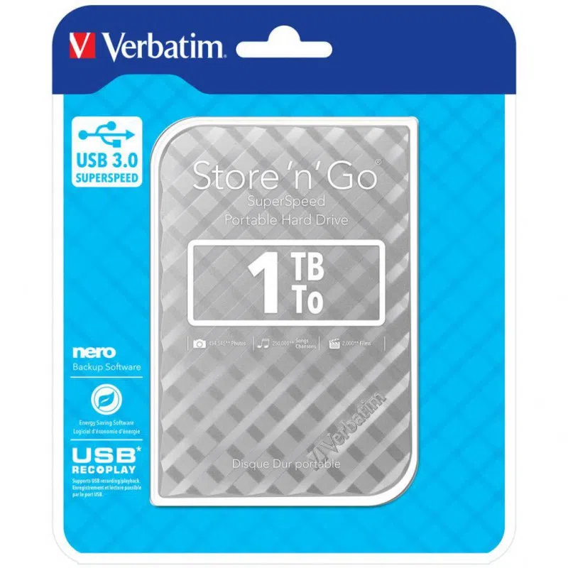 Внешний жесткий диск Verbatim ”Store 'n' Go”, 1 ТБ, Silver 4