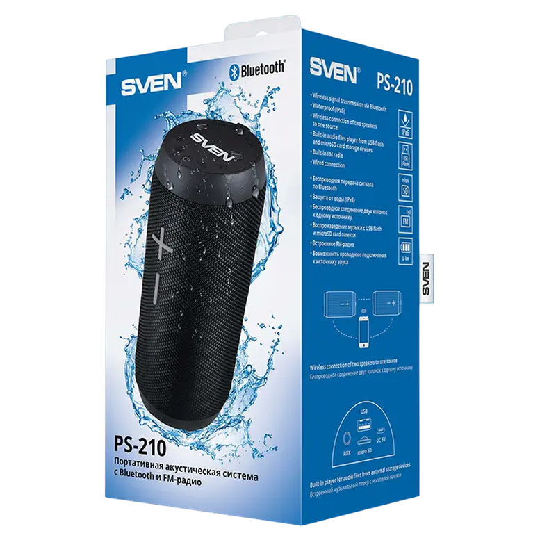 Boxă portabilă Sven PS-210, Negru 4