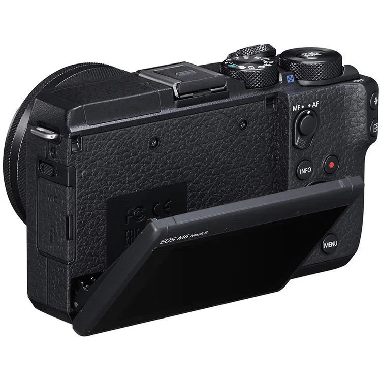 Mirrorless Camera CANON EOS M6 II 15-45 IS STM Black + electronic viewfinder EVF-DC2 (3611C053) 3