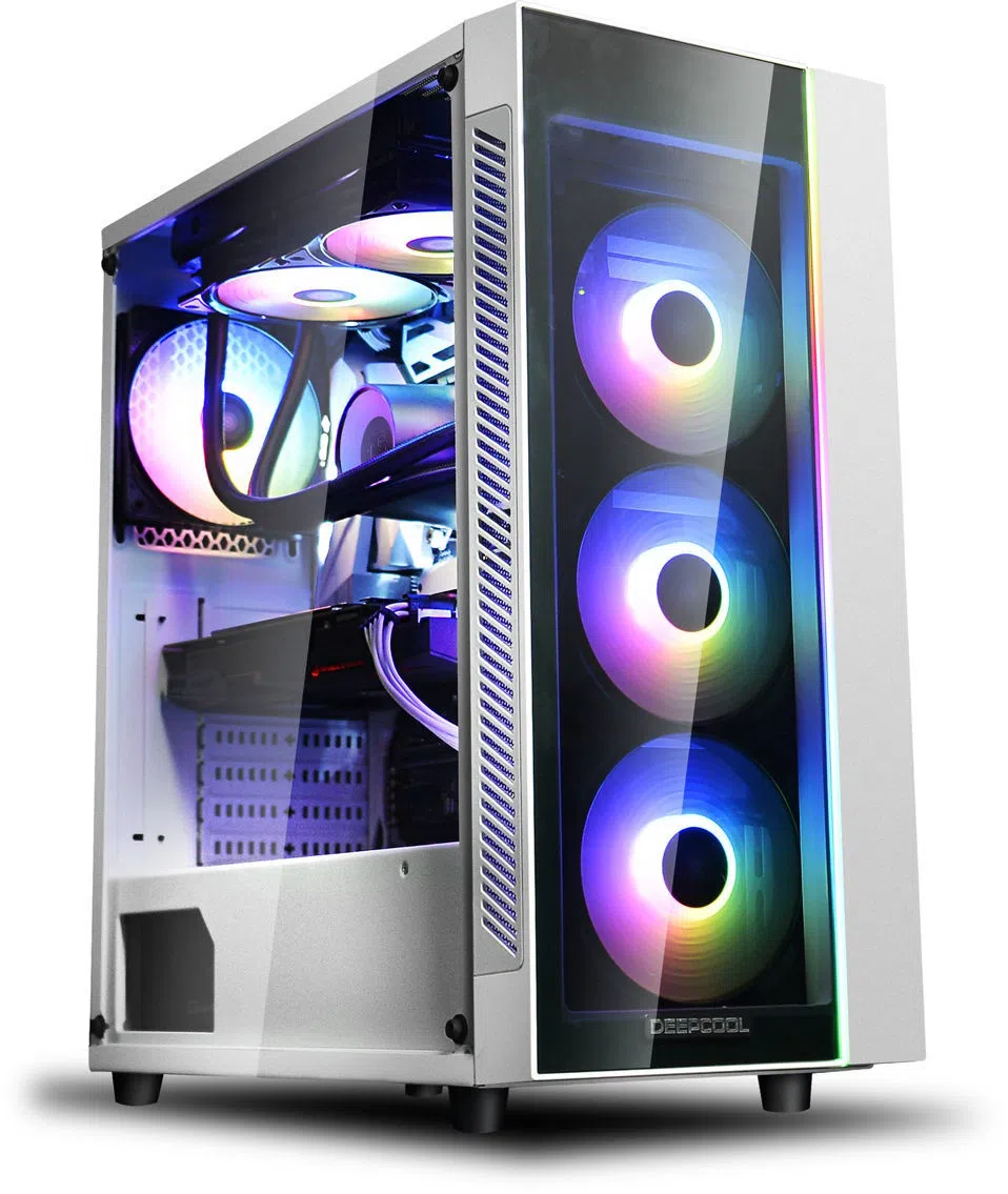 Корпус DEEPCOOL MATREXX 55 V3 ADD-RGB WH 3 / w/oPSU / Side panel / 3x120mm ADD-RGB fans / ATX / White