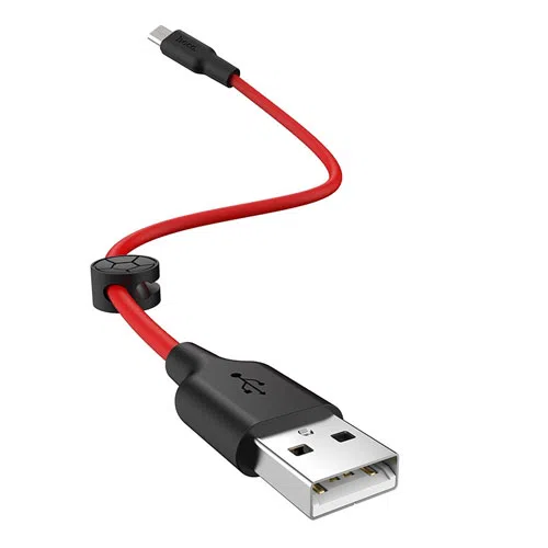 HOCO X21 Plus Silicone charging cable for Micro(L=0.25M) black＆red 3