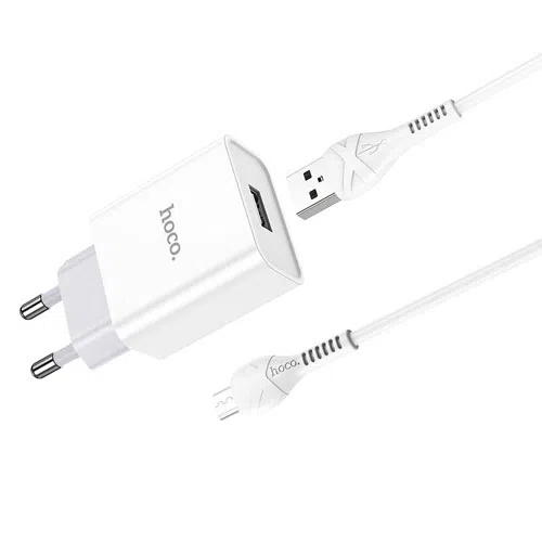HOCO C81A Asombroso single port charger set Micro White 2