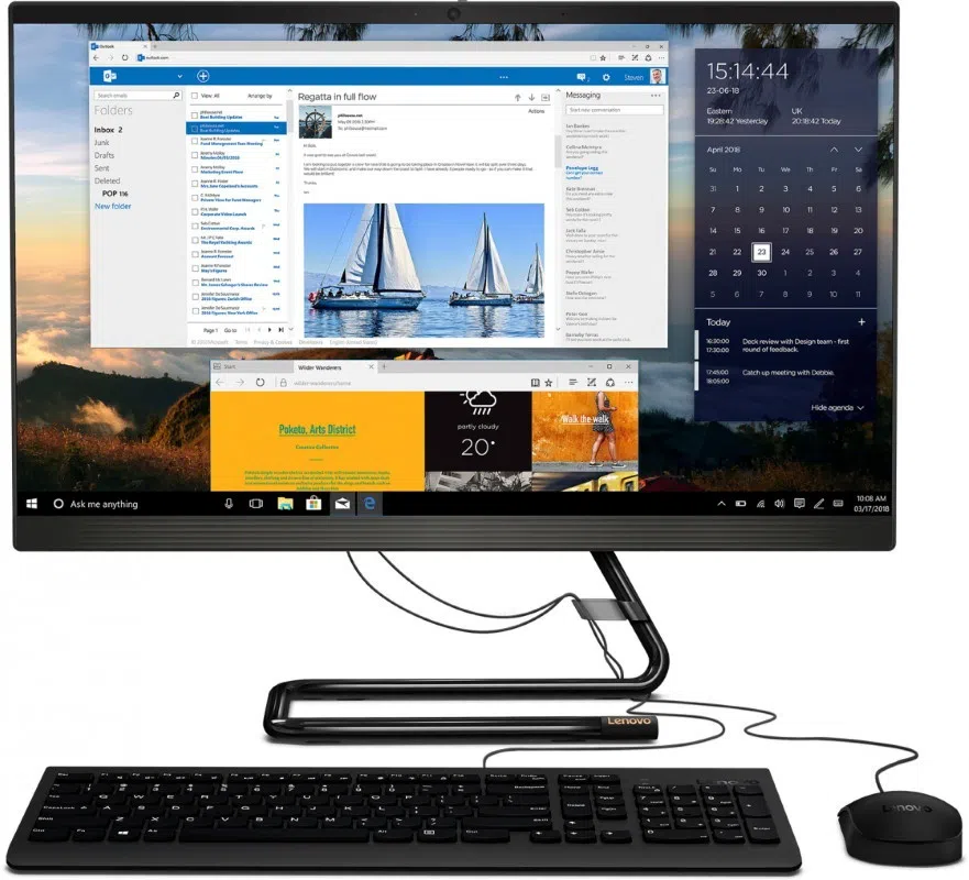 Lenovo AIO IdeaCentre 3 22IMB05 Black (21.5" FHD IPS Pentium G6400T 3.4GHz, 8GB, 256GB, No OS)