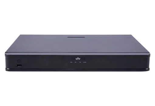 UNV NVR302-16E-B, 16-ch, 2 SATA, Bandwidth Inc/Out 320/320 Mbps, 16 x 1080P@30 / 8 x 4MP@30 / 4 x 4K@30, Audio In/Out 1/1, Alarm In/Out 8/2, 1U, H.265&4K