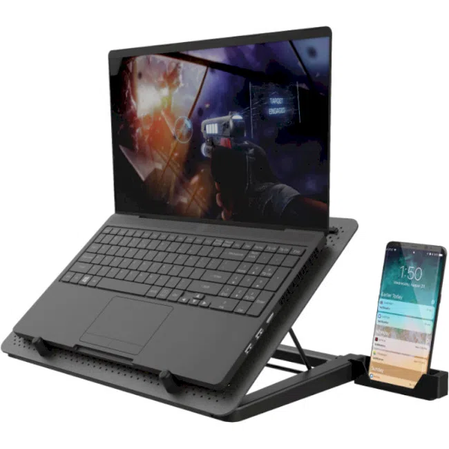 Trust Gaming GXT 1125 Quno, 17.4" Premium LED-illuminated gaming laptop cooling stand with 5 fans, Black 3