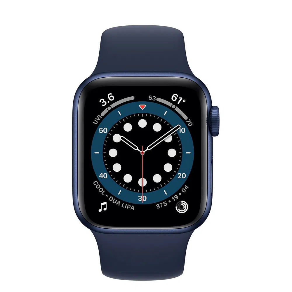 Ceas inteligent Apple Watch Series 6 GPS, 40 mm, Corp din aluminiu cu panglică sport de culoare Albastru închis