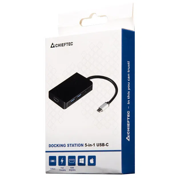 Docking Station Chieftec DSC-501, 5-in-1, 1xUSB Type-C, 2xUSB 3.0, 1xHDMI 2.0 2