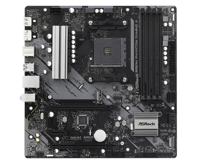 Материнская плата ASRock B550M PHANTOM GAMING 4, Black 3