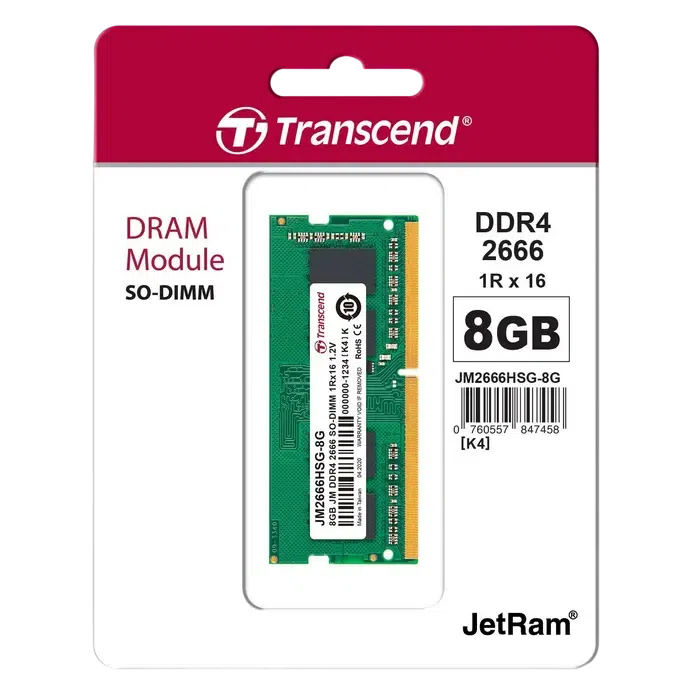 Memorie RAM Transcend PC25600, DDR4 SDRAM, 3200 MHz, 8GB 2