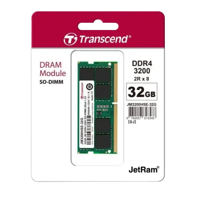 Оперативная память Transcend PC25600, DDR4 SDRAM, 3200 МГц, 32ГБ 2