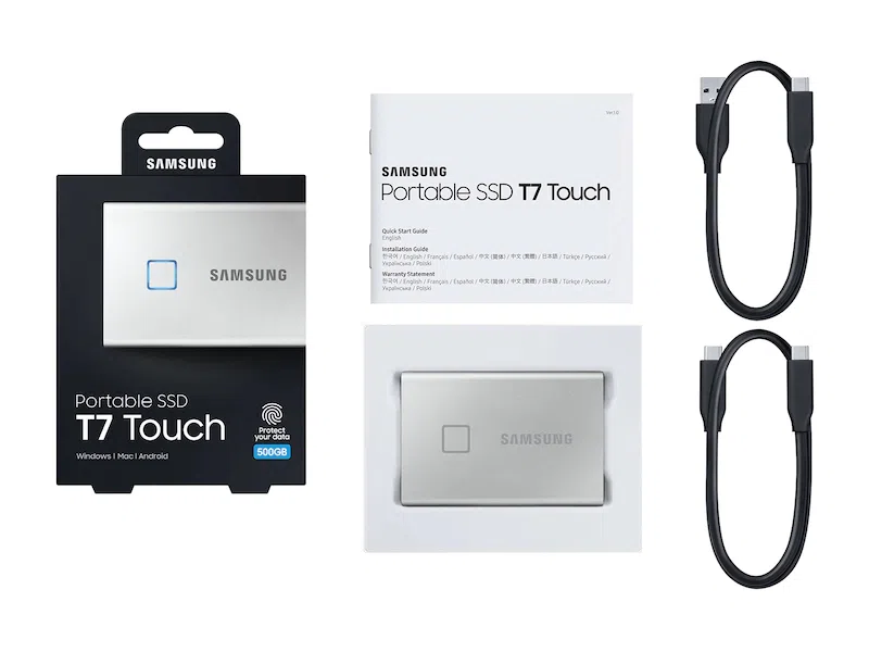 SSD portabil extern Samsung Portable SSD T7 Touch, 500 GB, Argintiu (MU-PC500S/WW) 3