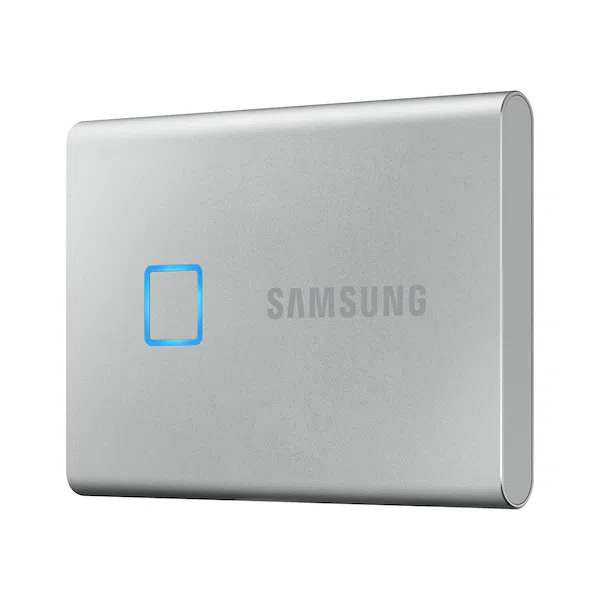 SSD portabil extern Samsung Portable SSD T7 Touch, 500 GB, Argintiu (MU-PC500S/WW)
