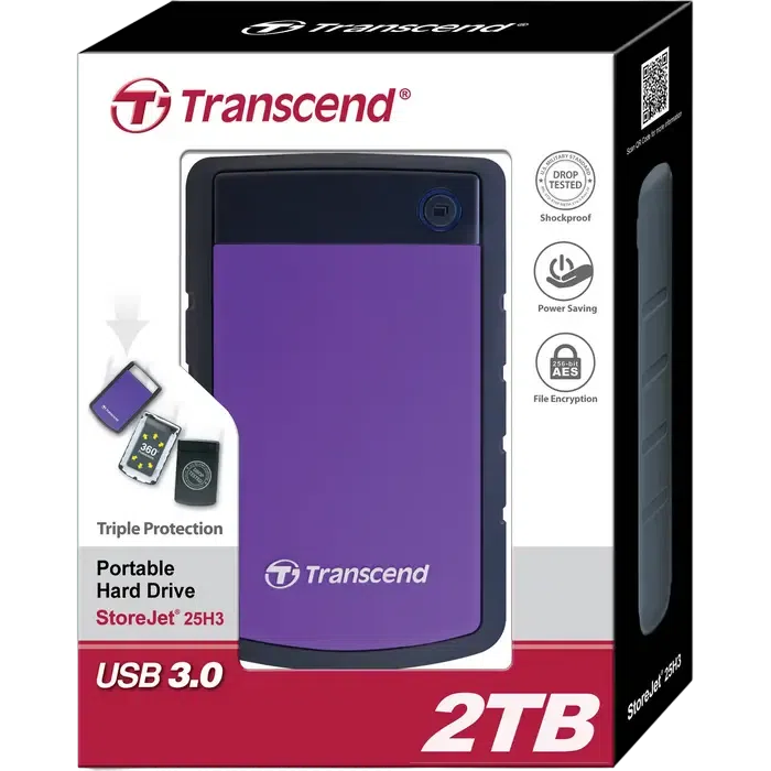 Внешний портативный жесткий диск Transcend StoreJet 25H3P, 2 ТБ, Purple 6