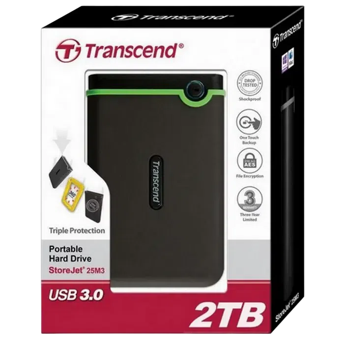 Внешний портативный жесткий диск Transcend StoreJet 25M3C, 2 ТБ, Iron Gray 5
