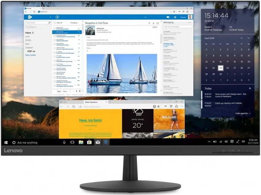 23.8" LENOVO L24q-30, Black, IPS, 2560x1440, 75Hz, FreeSync, 4ms, 240cd, 3M:1, HDMI+DP+AudioOut