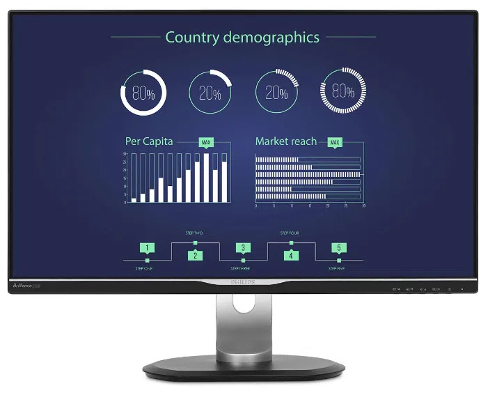 25" PHILIPS 258B6QUEB,Black,IPS,2560x1440,75Hz,5ms,350cd,20M:1,LAN,HDMI+DP+DVI+D-Sub+USB,Spkrs,Pivot