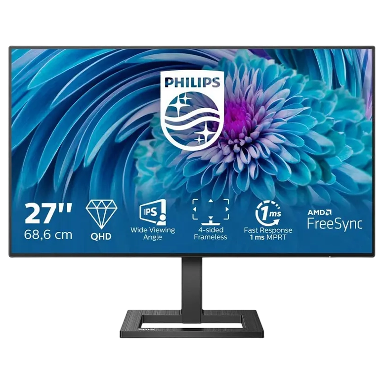 Монитор 27" PHILIPS 275E2FAE, IPS 2560x1440 WQHD, Black