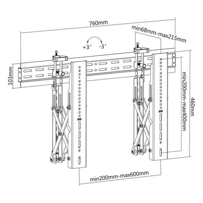Suport pentru monitoare Reflecta PLANO Video Wall 60-6040, Negru 7