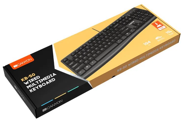 Tastatură Canyon KB-50, Cu fir, Negru 3