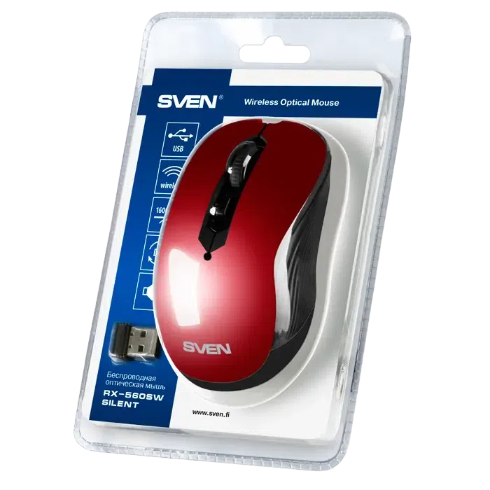 Беcпроводная мышь SVEN RX-560SW, Red 8