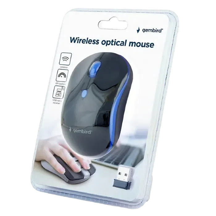 Mouse Wireless Gembird MUSW-4B-03-B Black/Blue 3