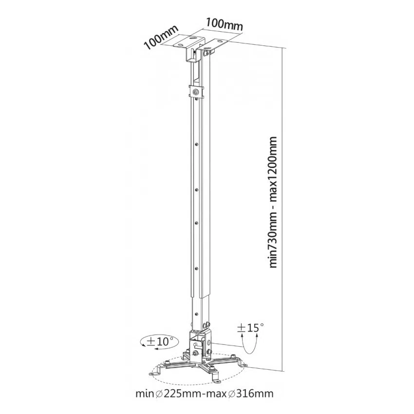 Потолочное крепление Reflecta Tapa, Серебристый