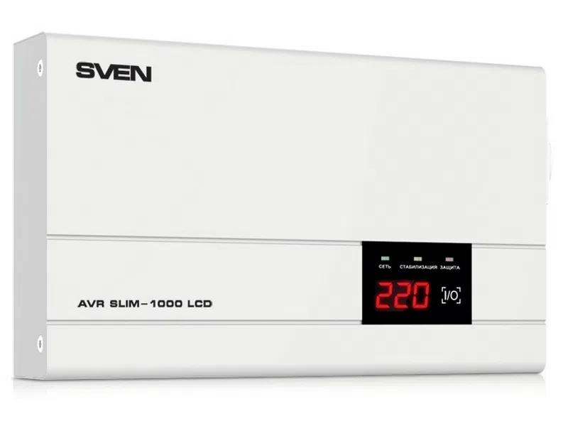 Стабилизатор напряжения SVEN SLIM AVR-1000 LCD, 1000VA 2
