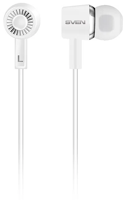 Earphones SVEN E-110, White,  3pin 3.5mm mini-jack, cable 1.2m 2