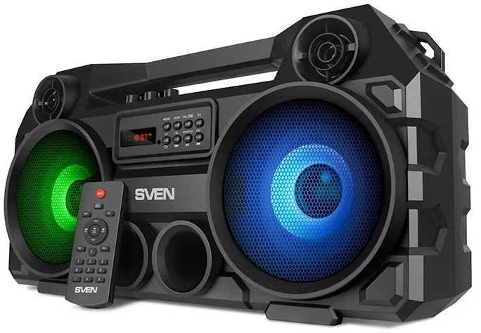 Speakers SVEN "PS-580" 36w, Black, Bluetooth, FM, USB, microSD, LED-display, RC, 2x2000mA*h