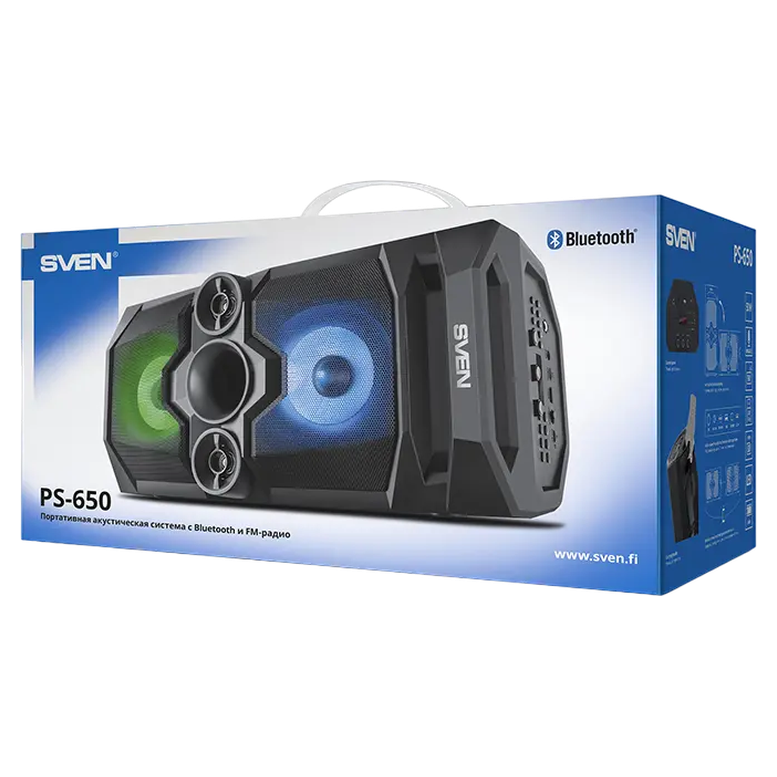 Портативная колонка SVEN PS-650, Чёрный 4