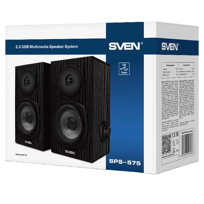 Компьютерные колонки 2.0 SVEN SPS-575, Чёрный 3